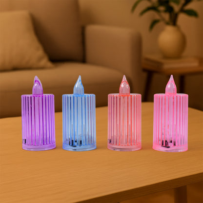 Set of 8 decorative flameless LED candles by Wukusy, home decor electronic candle lights with realistic flickering effect.