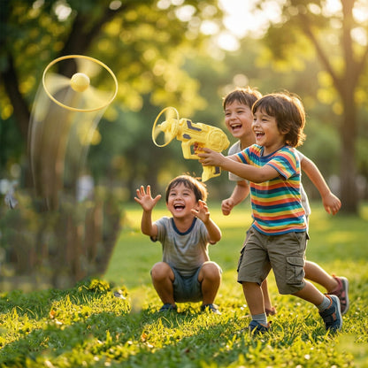 Wukusy Rapid Rotor Flying Launcher Toy Gun set with colorful flying rotor discs and toy gun for kids and outdoor play.