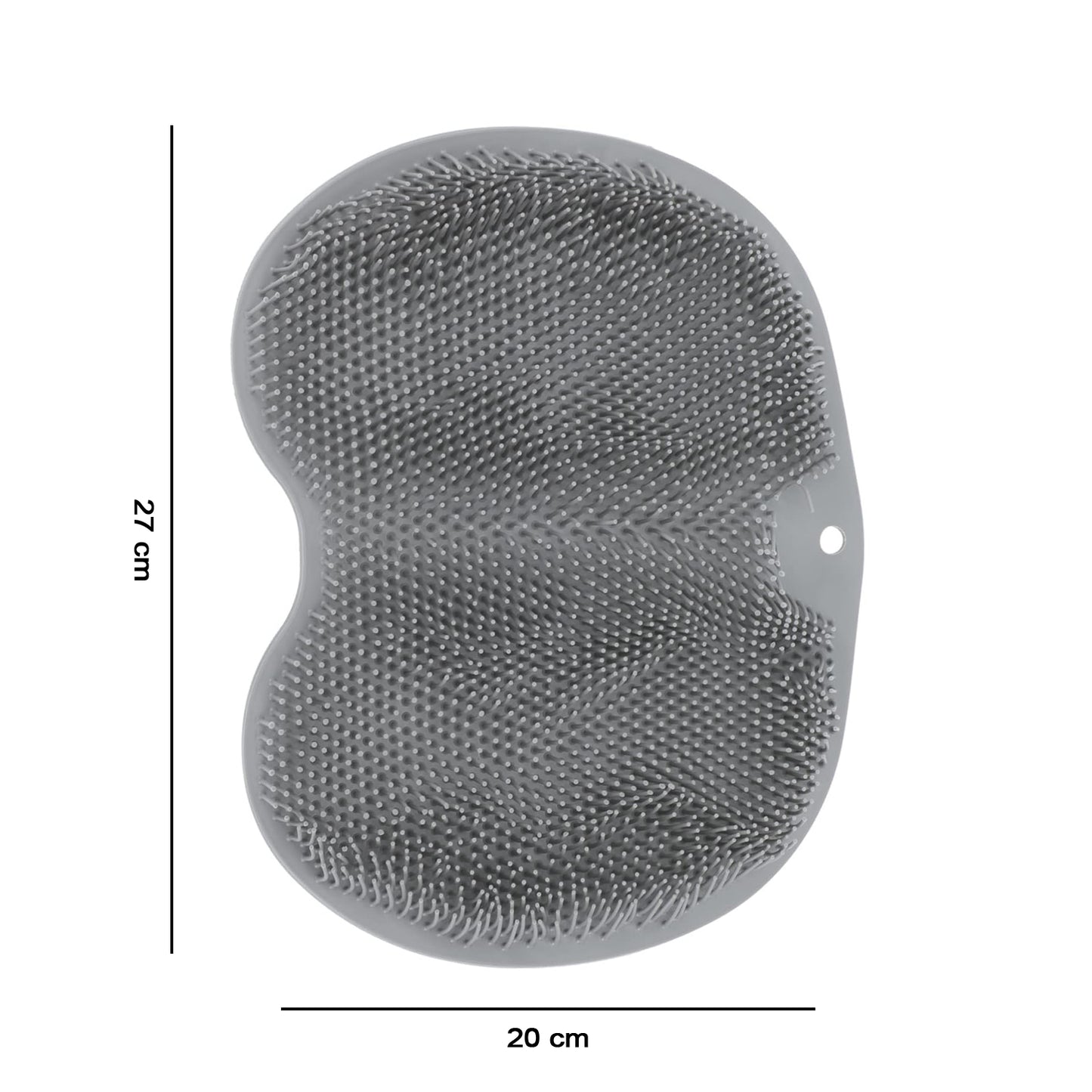 Wukusy silicone bathroom foot cleaning scrubber mat with textured surface, 27x20 cm for foot hygiene and easy cleaning.