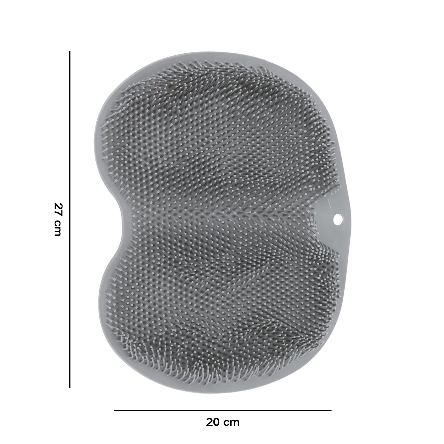 Wukusy silicone bathroom foot cleaning scrubber mat with textured surface, 27x20 cm for foot hygiene and easy cleaning.