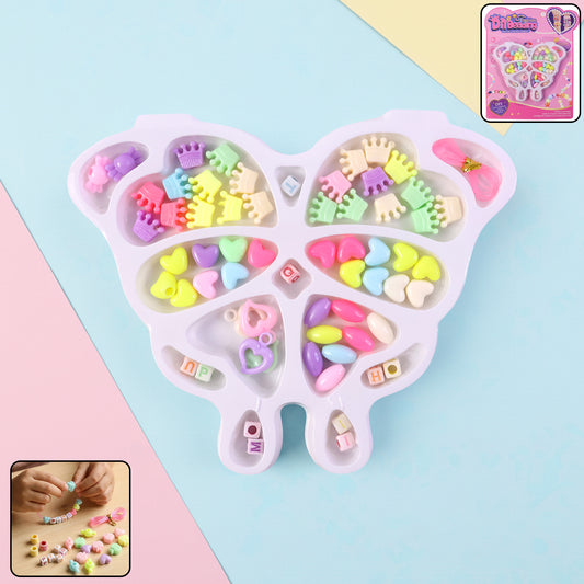 Wukusy DIY fashion beading jewelry making kit with colorful beads, strings, and tools for creating custom jewelry pieces.