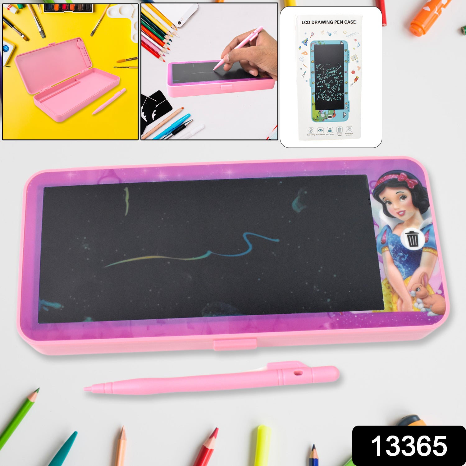 Wukusy LED drawing pen case holding a sleek black pen, designed for home improvement and art supplies storage.