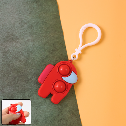 Colorful Wukusy Pop-it Fidget Keychain Toy with multiple bubbles, compact and portable for stress relief and sensory fun.