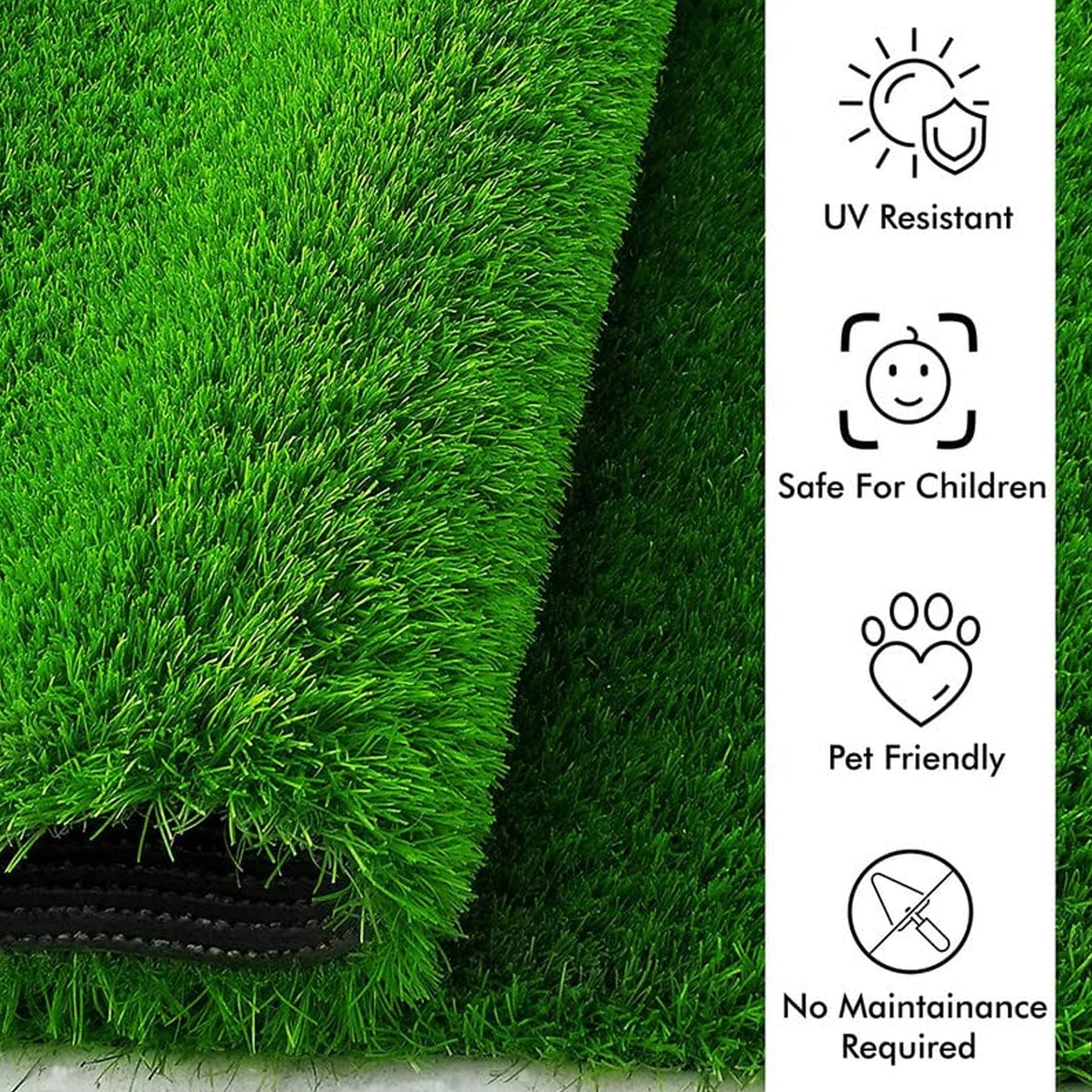 Wukusy artificial grass for balcony or doormat, soft durable plastic turf carpet, 58x38cm, outdoor-friendly synthetic grass flooring