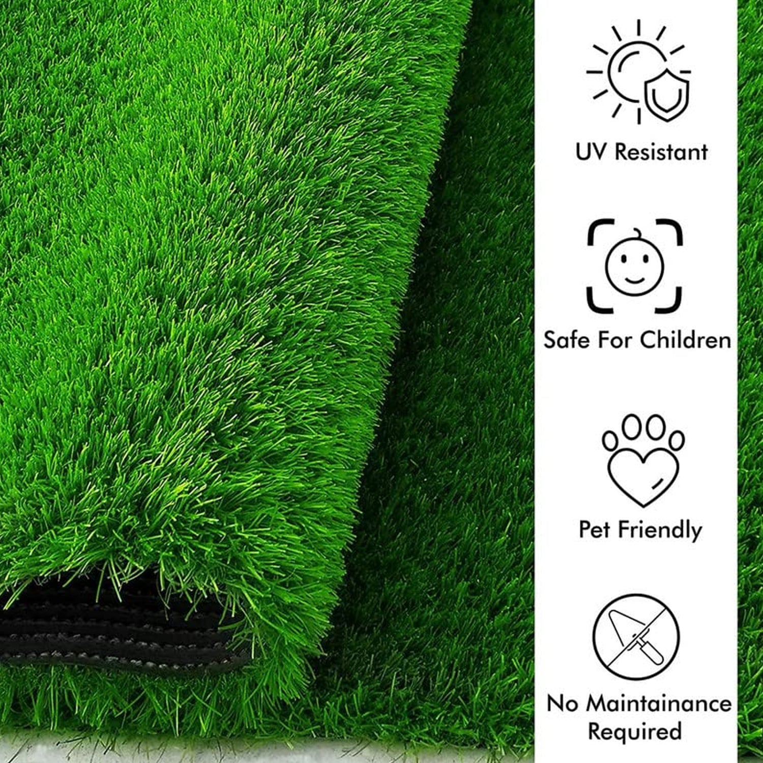 Wukusy artificial grass for balcony or doormat, soft durable plastic turf carpet, 58x38cm, outdoor-friendly synthetic grass flooring