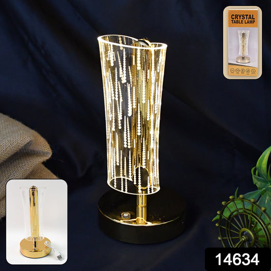 Luxury Wukusy crystal table lamp for home decor, featuring a sleek design with sparkling crystal accents and a modern base.