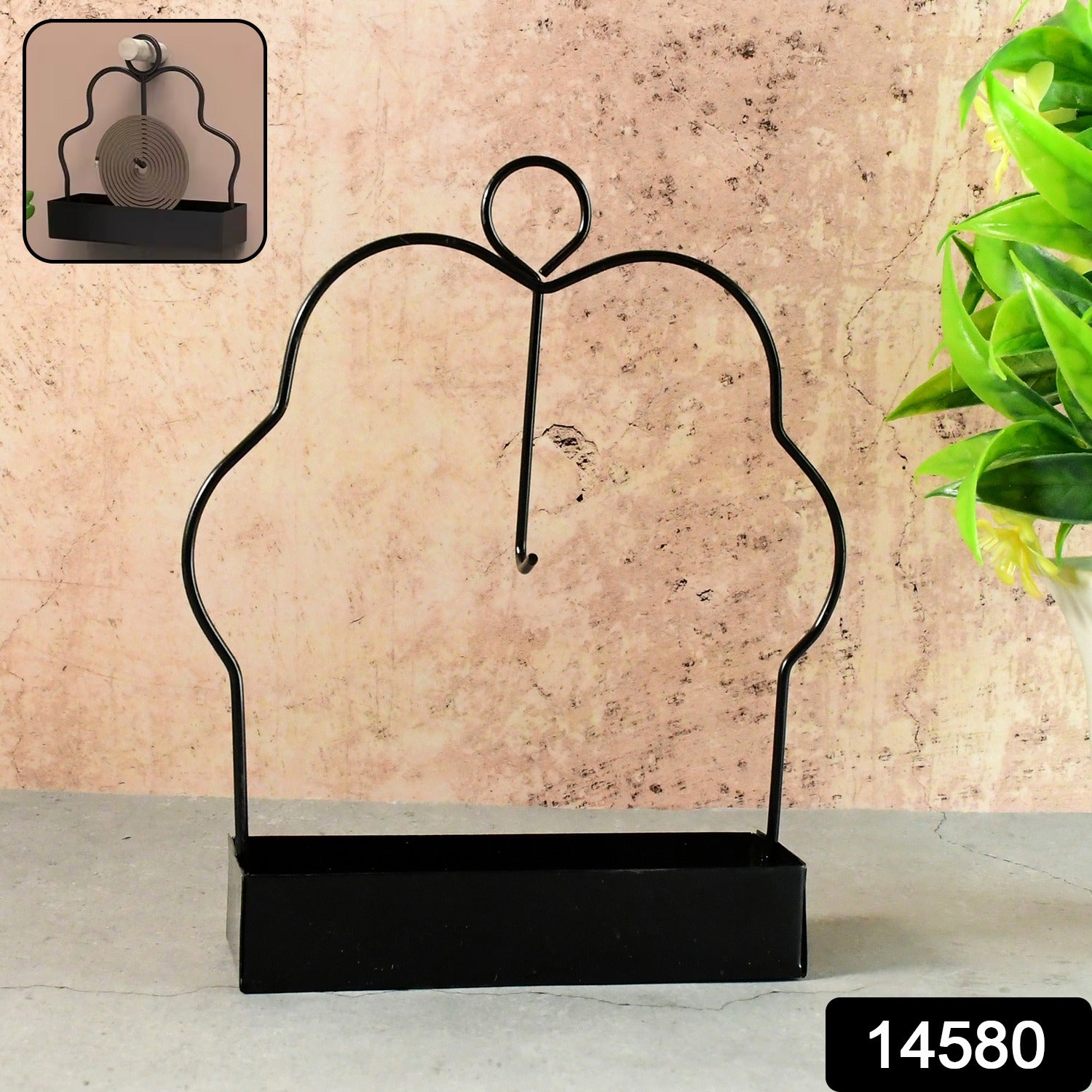 Wukusy mosquito coil holder stand, black metal design, for safe and convenient burning of mosquito coils in outdoor or indoor spaces
