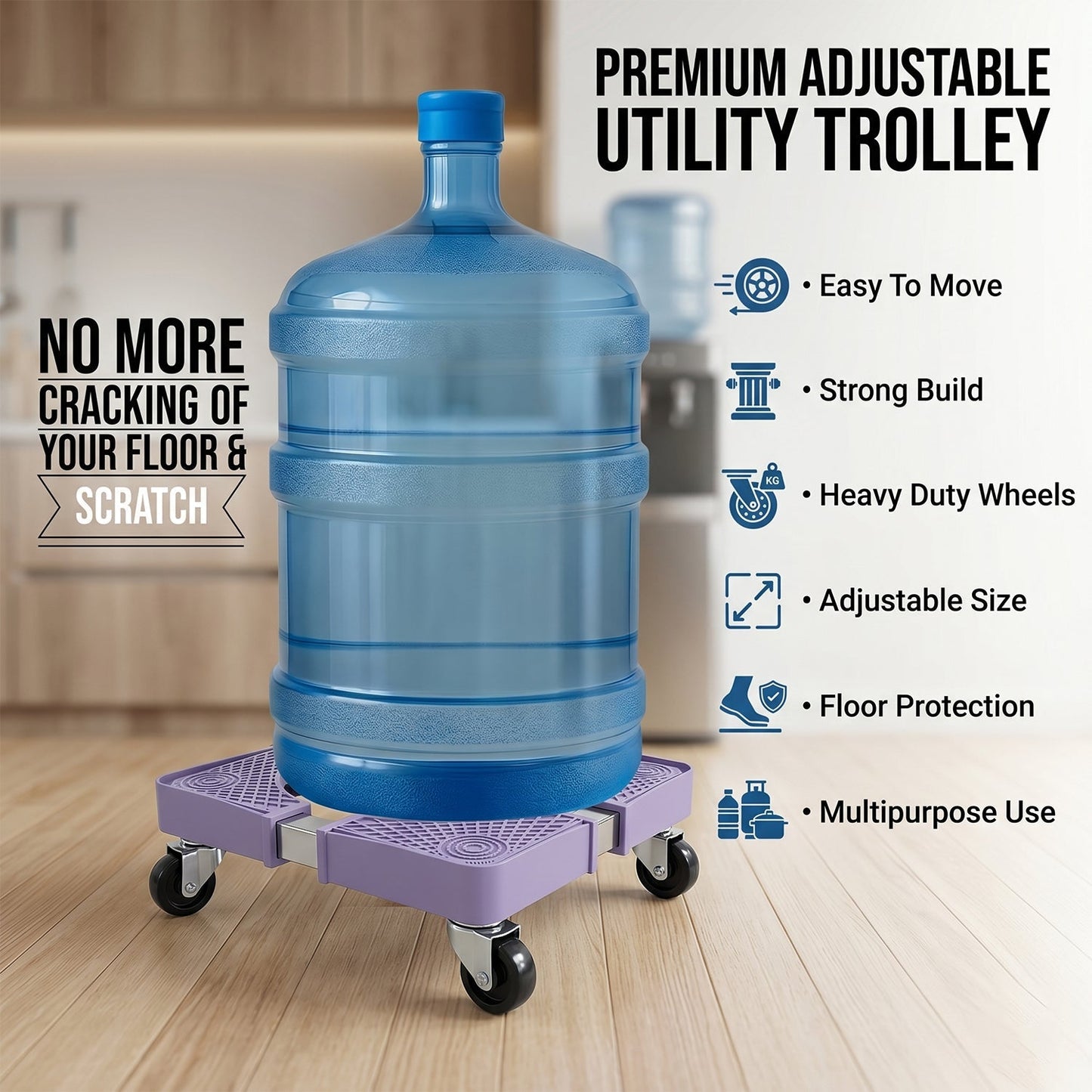 Wukusy adjustable washing machine stand with wheels, movable base for refrigerators, sturdy and easy to position.