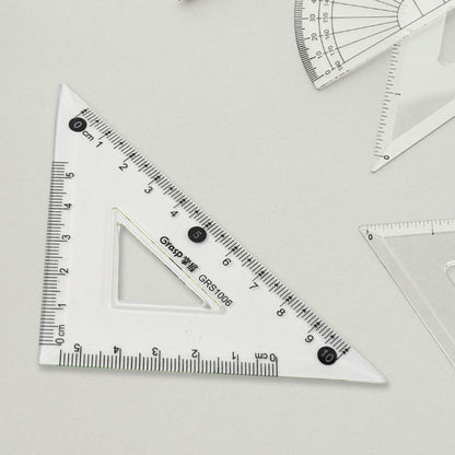 Wukusy 4-piece office geometry set with triangle ruler, protractor, and straight rulers for precise angle and measurement tasks.