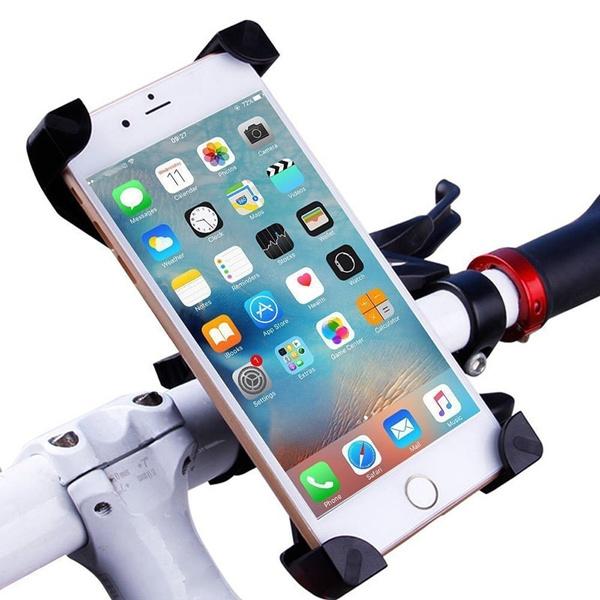Wukusy bike phone mount with anti-shake cradle, stable clamp, and 360-degree rotation for secure mobile device attachment.
