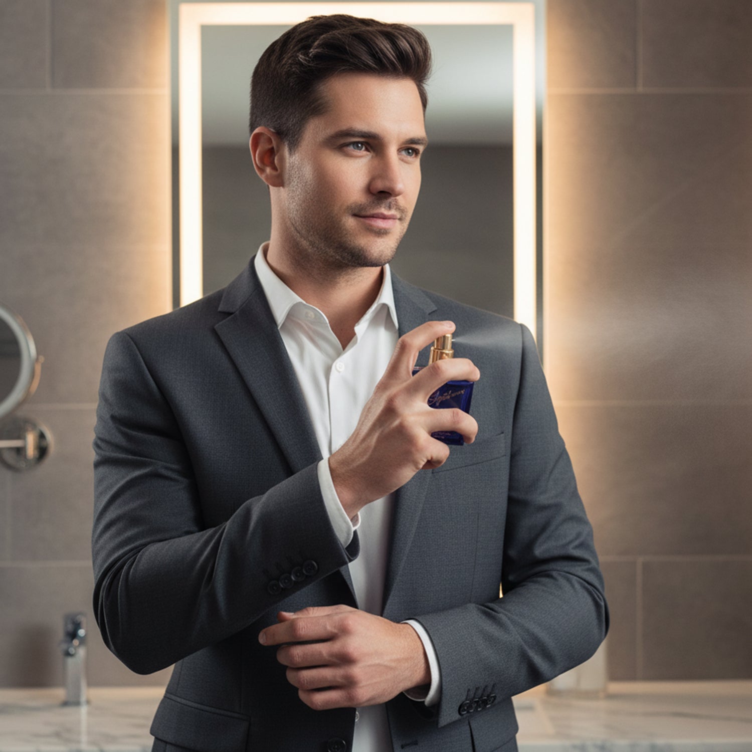 Wukusy Signature Premium Blue Eau De Perfume 30ml bottle with sleek design and elegant packaging.
