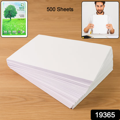 A4 size high brightness copier paper by Wukusy, 70 GSM, pack of 500 sheets, suitable for office printing and copying.