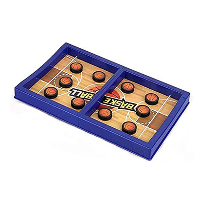Wukusy fast sling basketball puck game on desktop, featuring table hockey design for kids and adults, interactive parent-child toy.