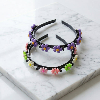 Decorative floral beaded hairband for women and girls with colorful mixed design by Wukusy, perfect for special occasions.