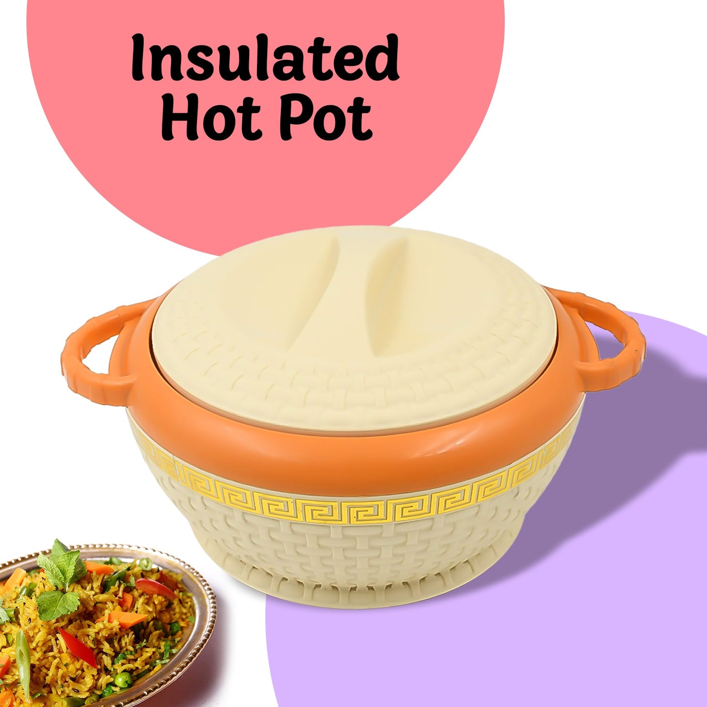 Wukusy insulated hot pot with stainless steel interior and lid, 800ml capacity, suitable for serving hot dishes on the go