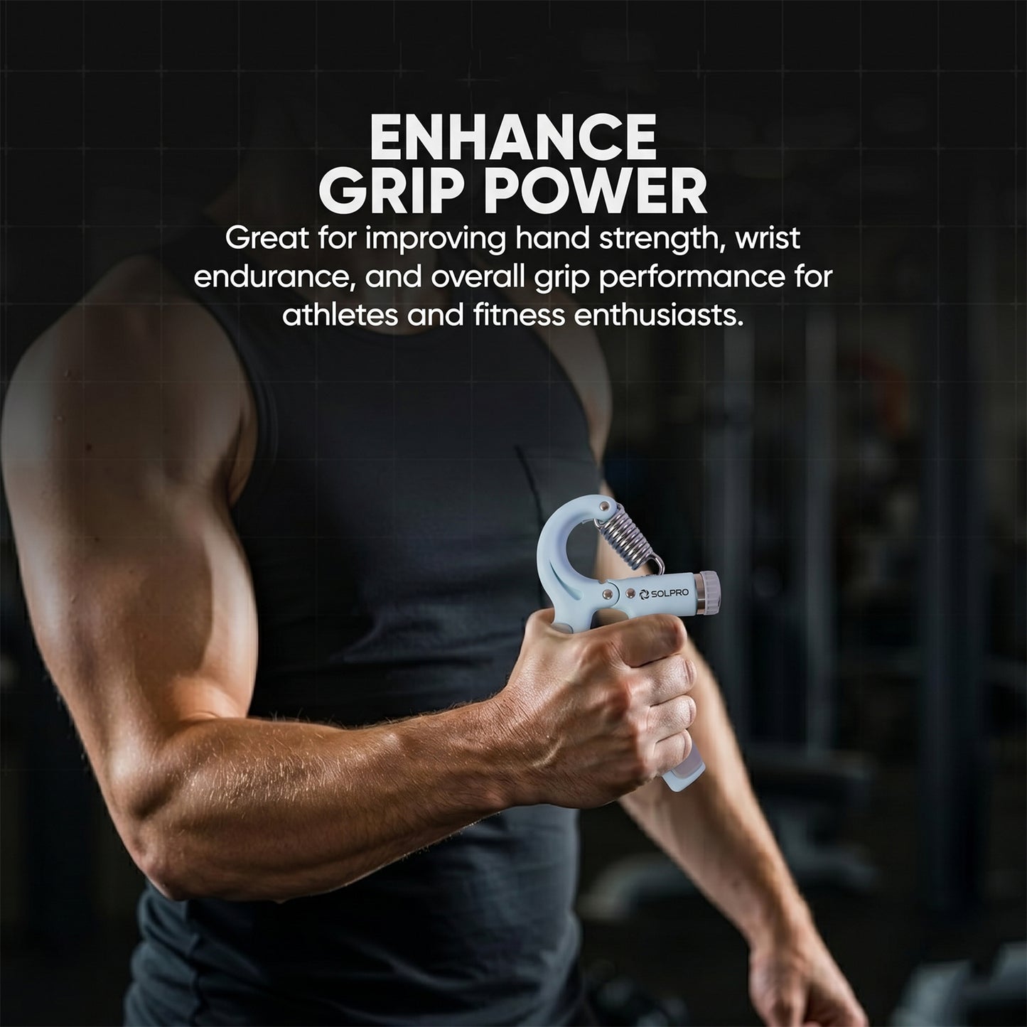 Wukusy adjustable hand grip strengthener for forearm exercise, featuring a compact design and textured grip for effective training.