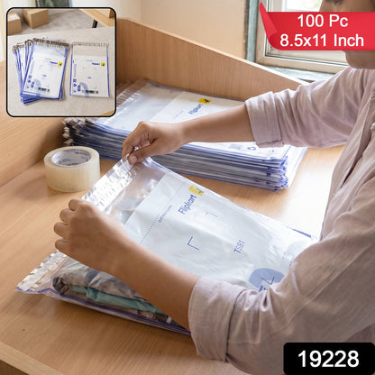 Wukusy Flipkart courier bags, 8.5 x 11 inch tamper-proof polybags, pack of 100 for secure parcel shipping.