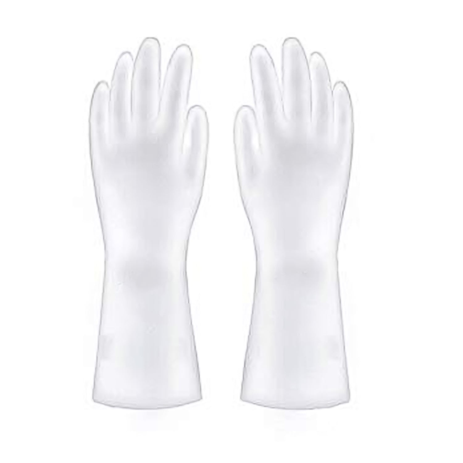 Pair of Wukusy cleaning gloves for kitchen and household use, shown on a clean surface with a soft fabric texture.