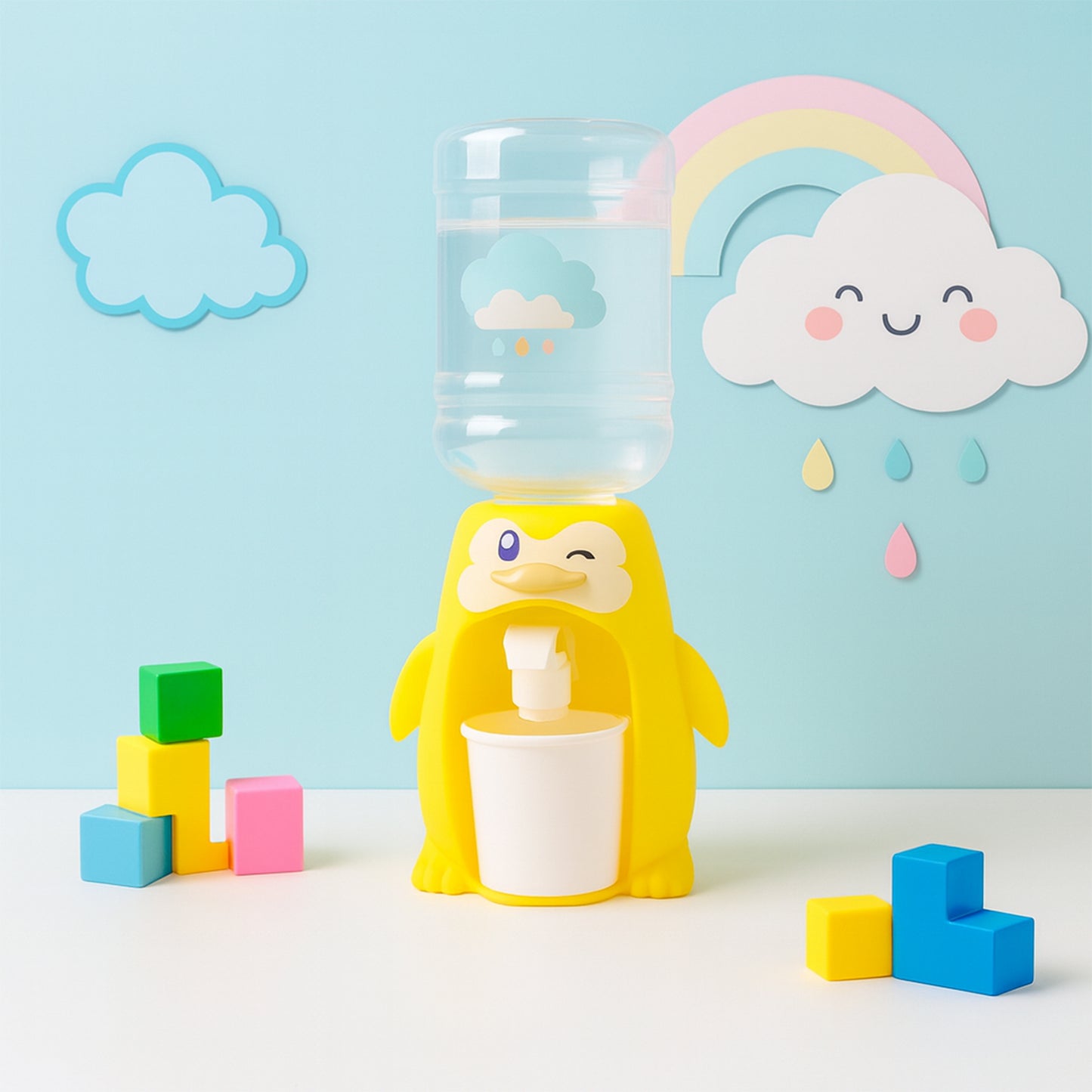 Kids Wukusy tabletop water dispenser toy with colorful spout and playful design, perfect for imaginative water play.