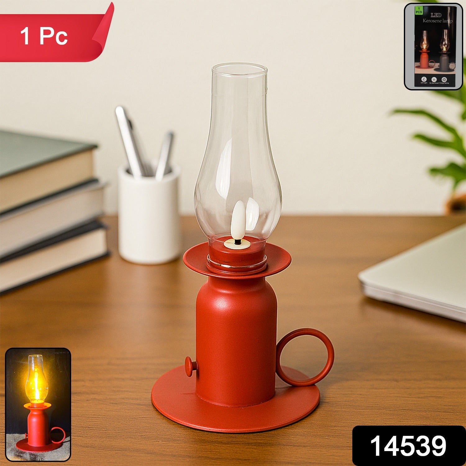 Vintage-style plastic candle light LED lamp by Wukusy, showcasing a warm glow and classic design in a close-up view.