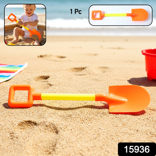 Kids beach sand shovel toy by Wukusy, showing a colorful plastic shovel ideal for kids' beach and sand play.