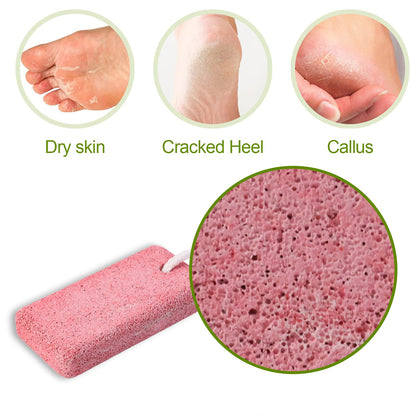 Wukusy rectangular foot pumice stone for dead skin and callus removal, natural exfoliating tool for smooth feet.