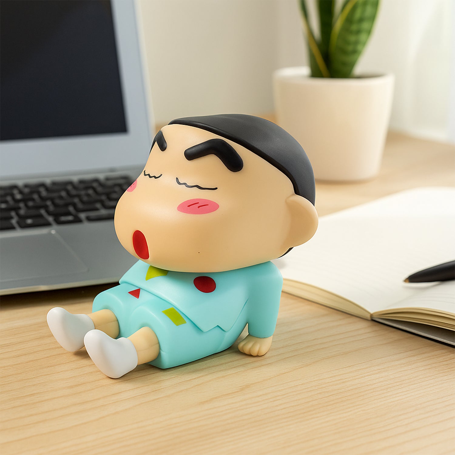 Cute cartoon figurine mobile phone stand by Wukusy, featuring a colorful character design on a sturdy base.