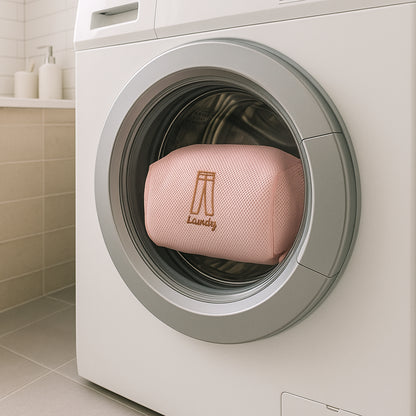 Wukusy thick 3D mesh laundry wash bag for delicate clothes, made of durable material, shown open with zipper closure.