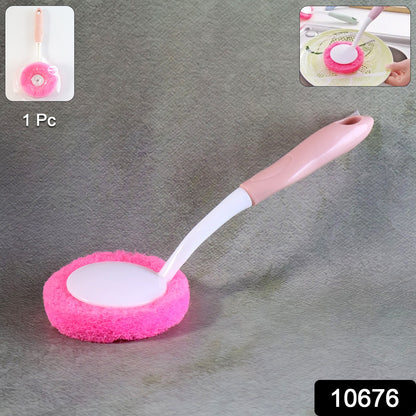 Wukusy long handle kitchen dish scrubber brush for cleaning pots and dishes, with a durable ergonomic design