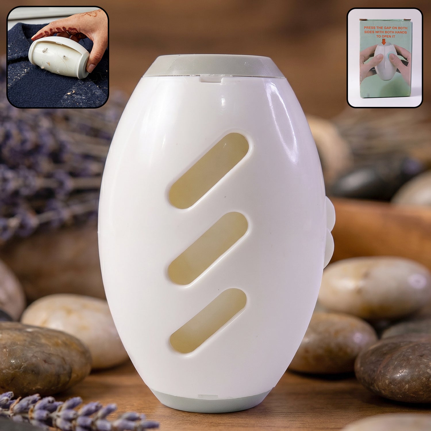 Reusable lint roller by Wukusy, eco-friendly and easy-to-use for removing lint from clothes and furniture.