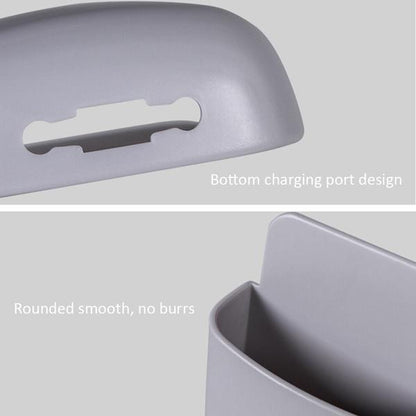 Wukusy 1487 wall-mounted storage case with mobile phone charging holder, organized mobile accessories and charging station setup.