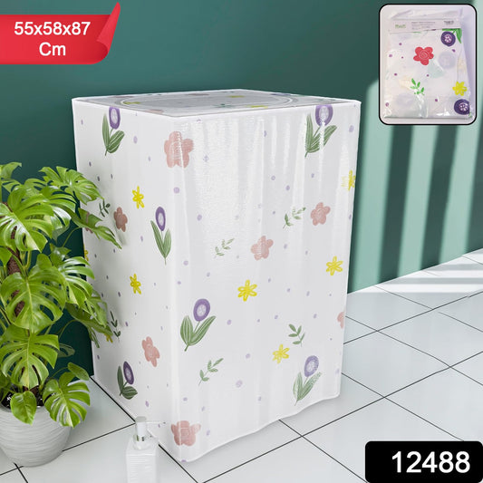 Wukusy printed protective washing machine cover for top load, fits 55-87cm, featuring colorful printed design for top load washers.