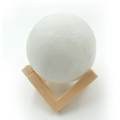 Wukusy 3D Power Moon Lamp with touch control, showing a realistic moon design with adjustable brightness on a dark background.