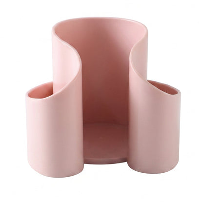 Wukusy plastic cosmetic desktop organizer caddy for cotton pads and makeup, featuring multiple compartments for storage.