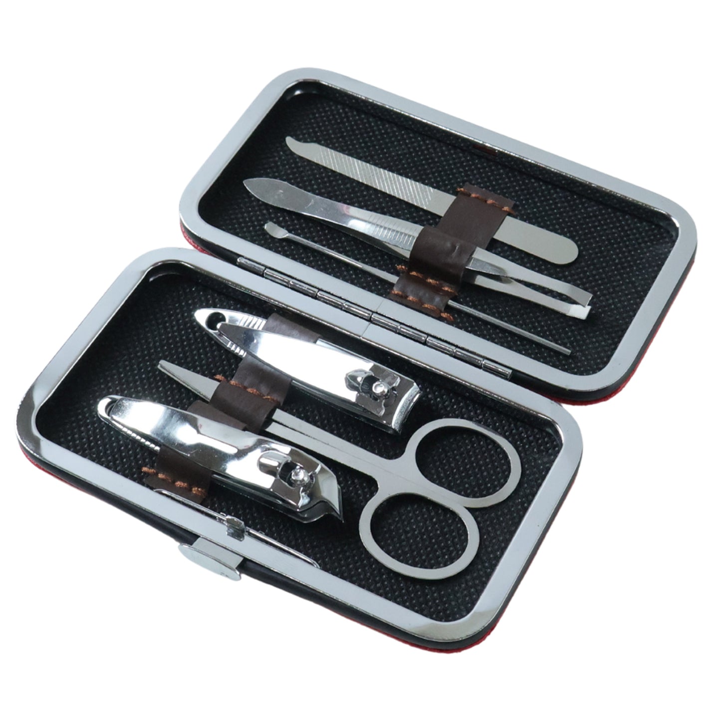 Wukusy 6-in-1 professional manicure and pedicure nail grooming kit with various tools for nail care and grooming.