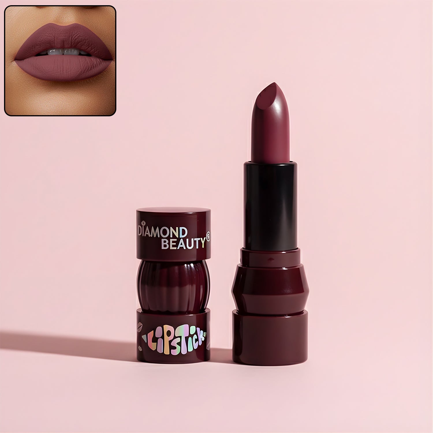 Wukusy Premium Diamond Beauty matte lipstick in mix colors, featuring a sleek tube and vibrant shades for bold lip looks.