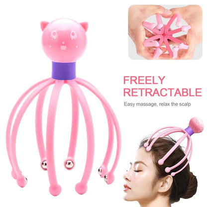 Wukusy 6098 octopus-shaped stress relief scalp massager with multiple textured nodes for soothing scalp massage.