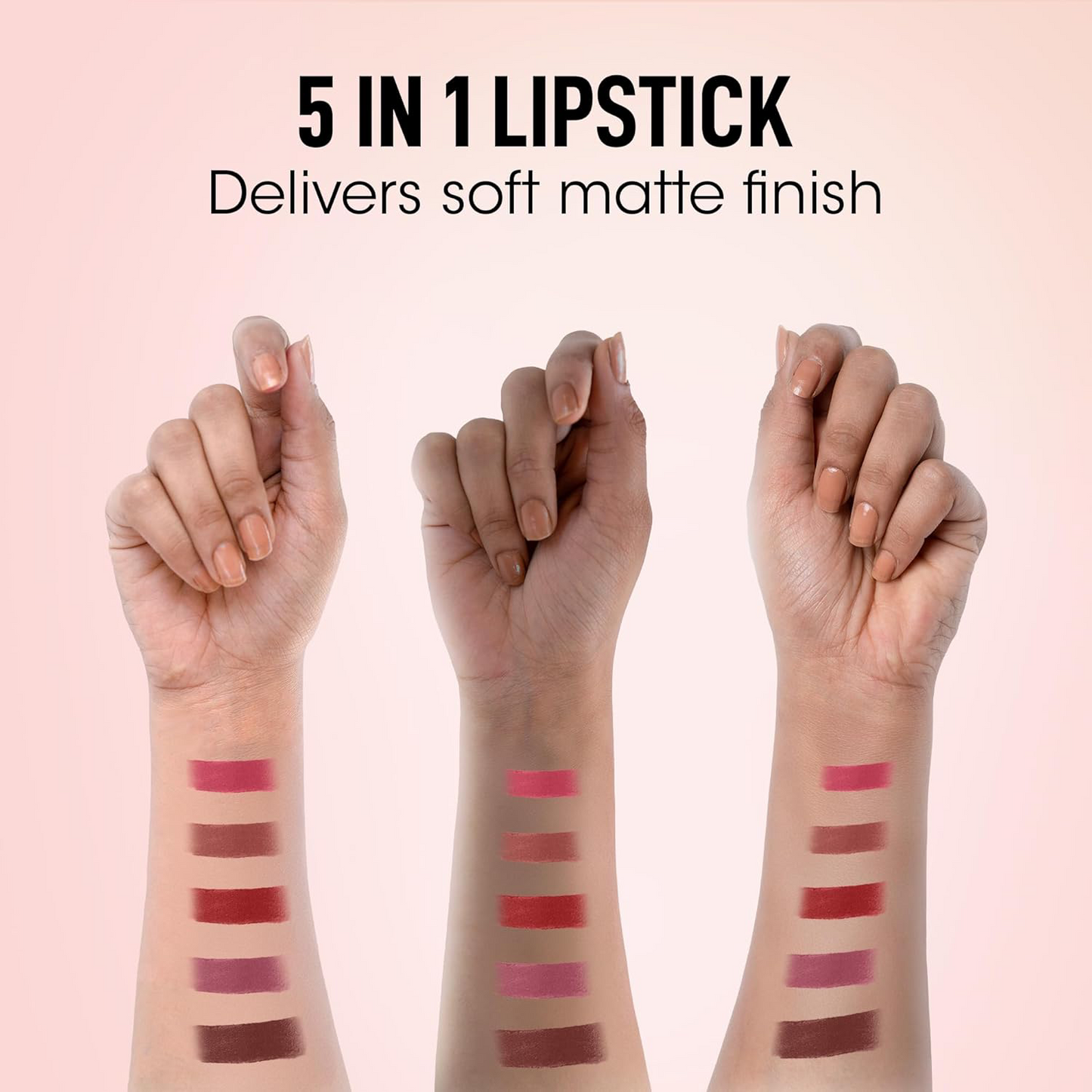 Wukusy Og Beauty 5-in-1 Sensational Lipstick in 7.5g, showcasing its sleek packaging and vibrant lip color.