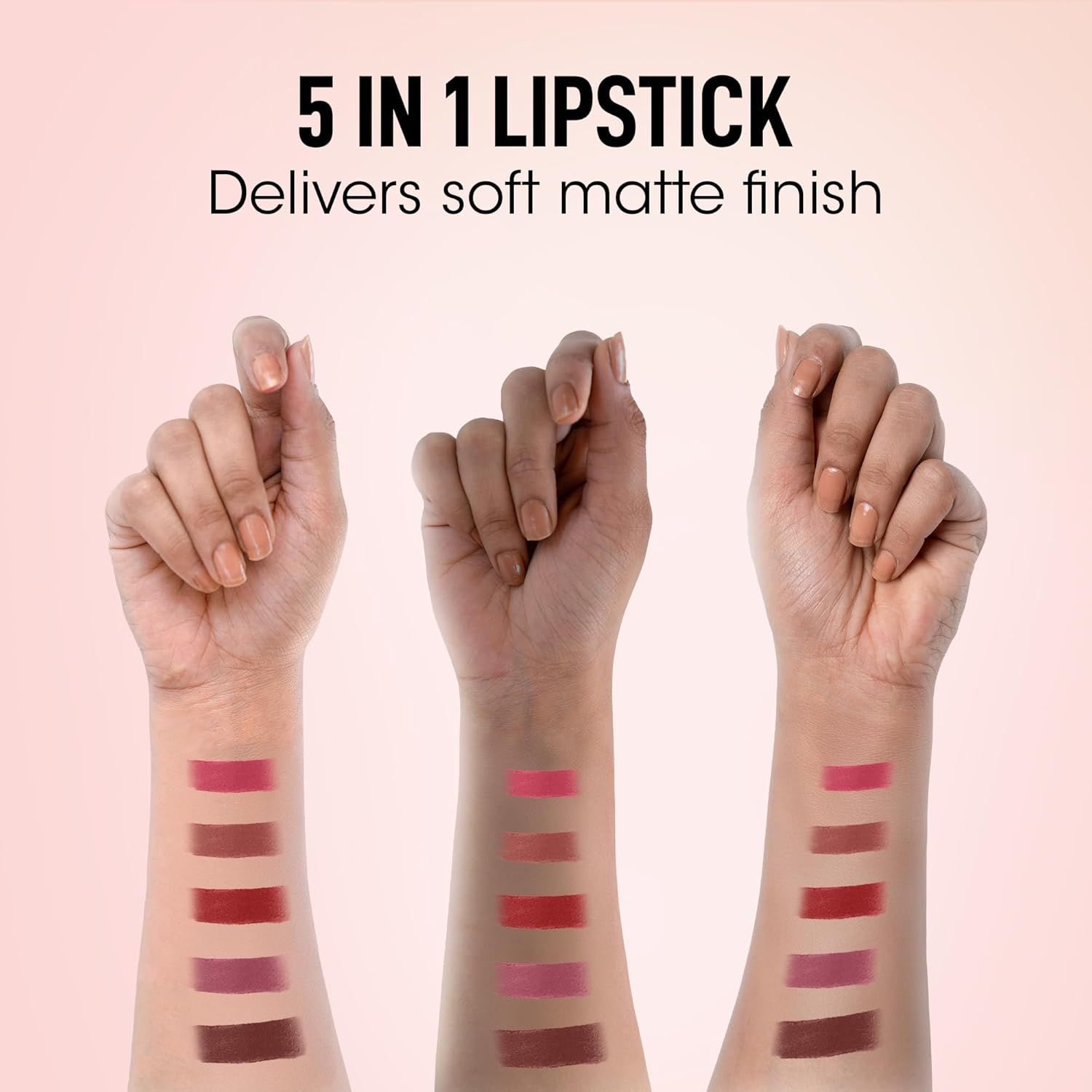 Wukusy Og Beauty 5-in-1 Sensational Lipstick in 7.5g, showcasing its sleek packaging and vibrant lip color.