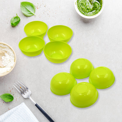 Set of 8 Wukusy small round plastic bowls, microwave safe, reusable, lightweight, dishwasher safe, ideal for chutneys and servings