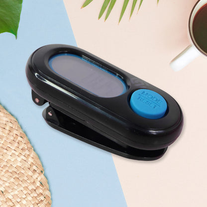 Wukusy digital step distance pedometer with LCD display showing step count and distance measurement on a compact device