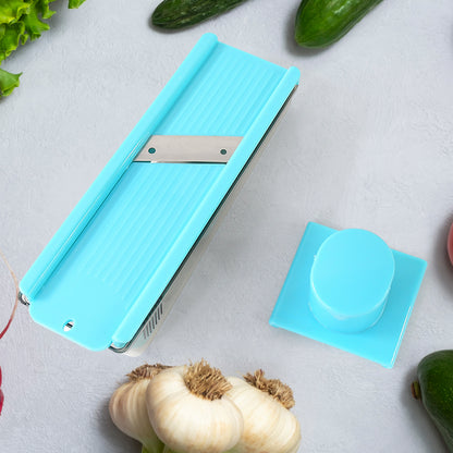 Wukusy 2-in-1 multipurpose vegetable and dry fruit slicer for home kitchen use, featuring stainless steel blades and ergonomic handle.