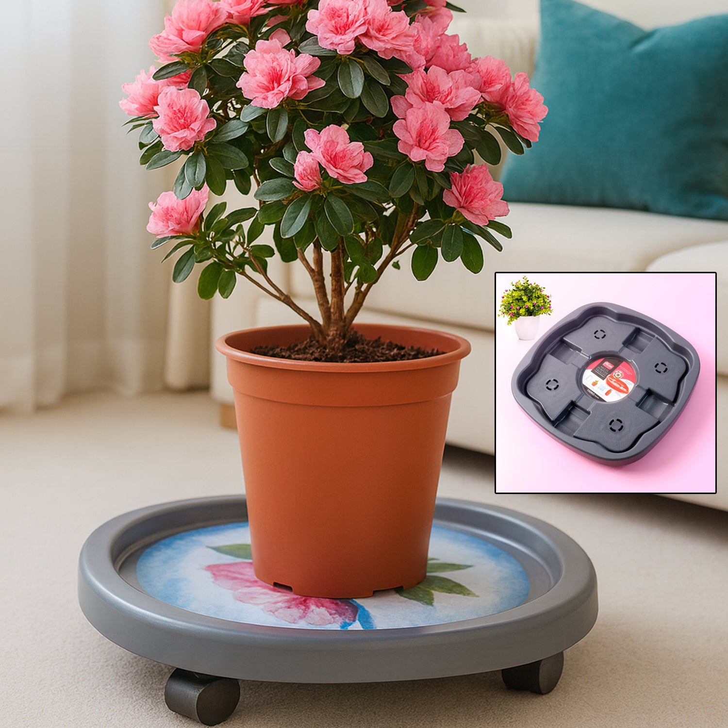 Wukusy Supermom heavy-duty gas cylinder trolley for home and kitchen use, with sturdy wheels and handle for easy transport.