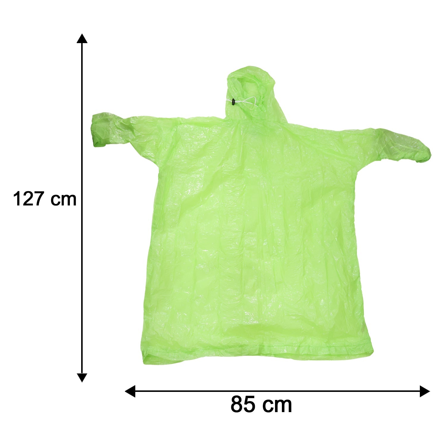 Wukusy waterproof raincoat hooded long rain poncho for men and women, showing the bright yellow, lightweight, and durable rain protection.
