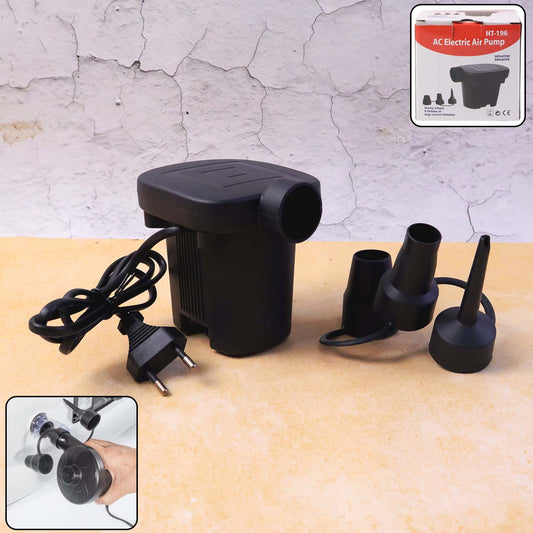 Wukusy 9080 electric air pump with three nozzles for inflating balls and balloons, compact and portable design
