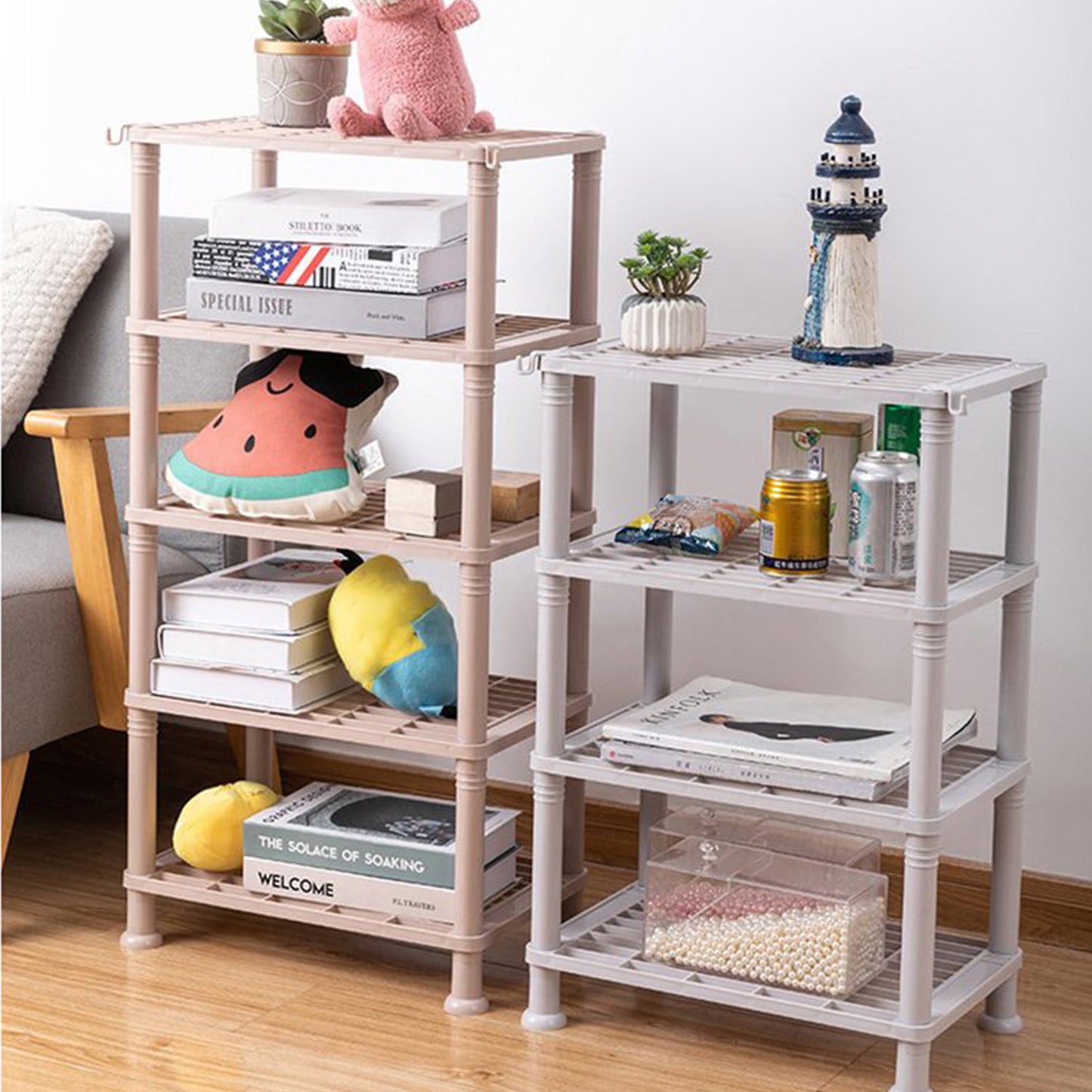 Wukusy 4-layer multifunctional storage shelf organizer for kitchen or bathroom, featuring narrow design with multiple compartments