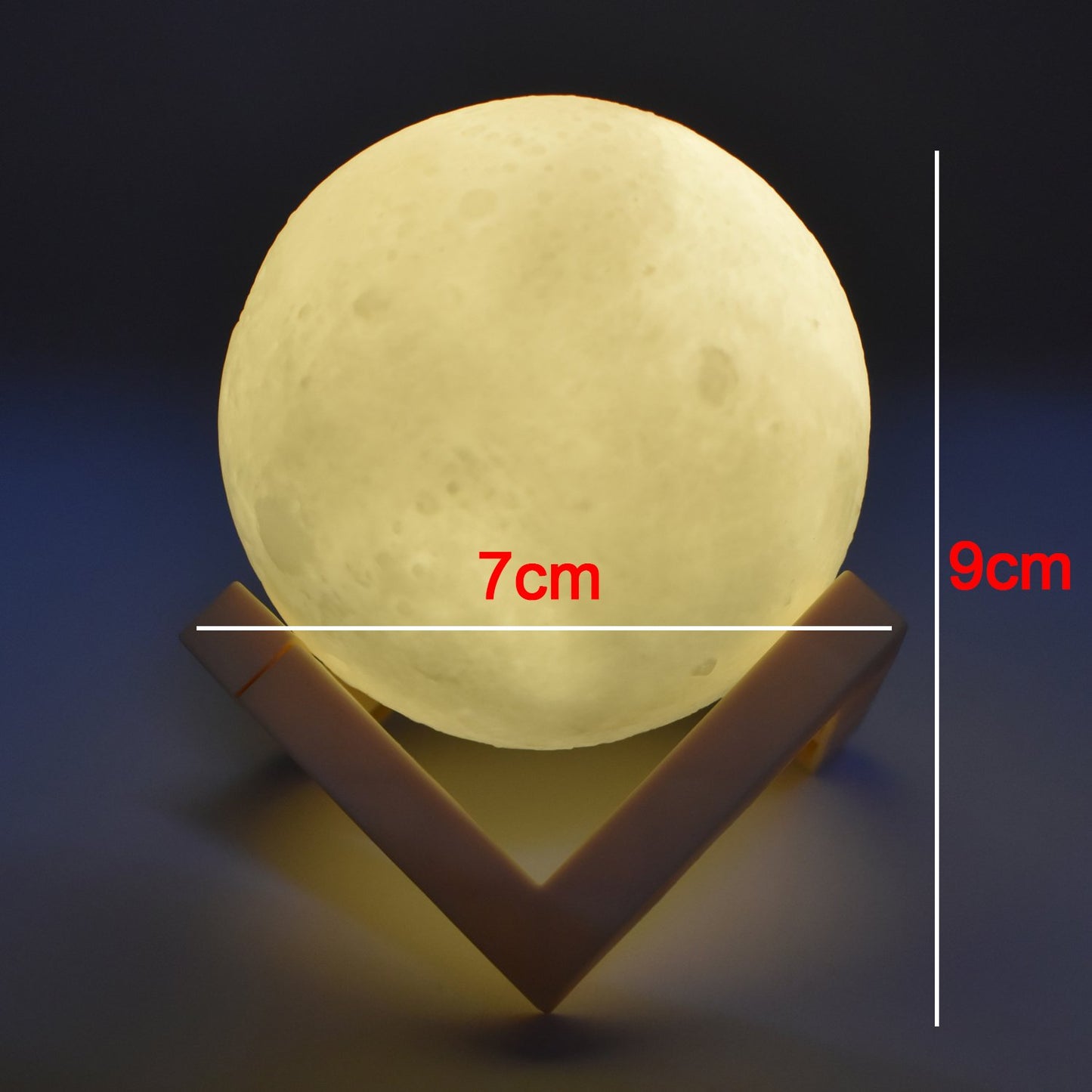 Wukusy 6031 3D Power Moon Lamp with touch control and adjustable brightness, showcasing a realistic moon design.