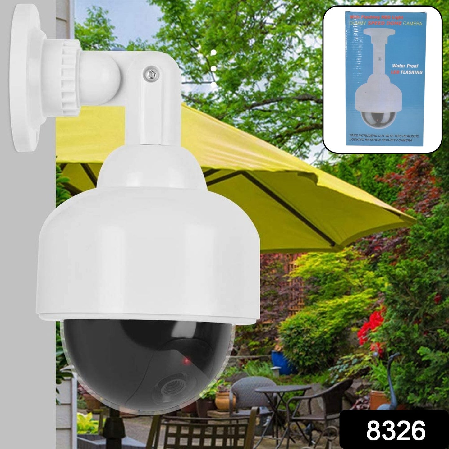 Wukusy fake dummy CCTV camera with flashing red LED light for security, battery not included, realistic outdoor surveillance accessory