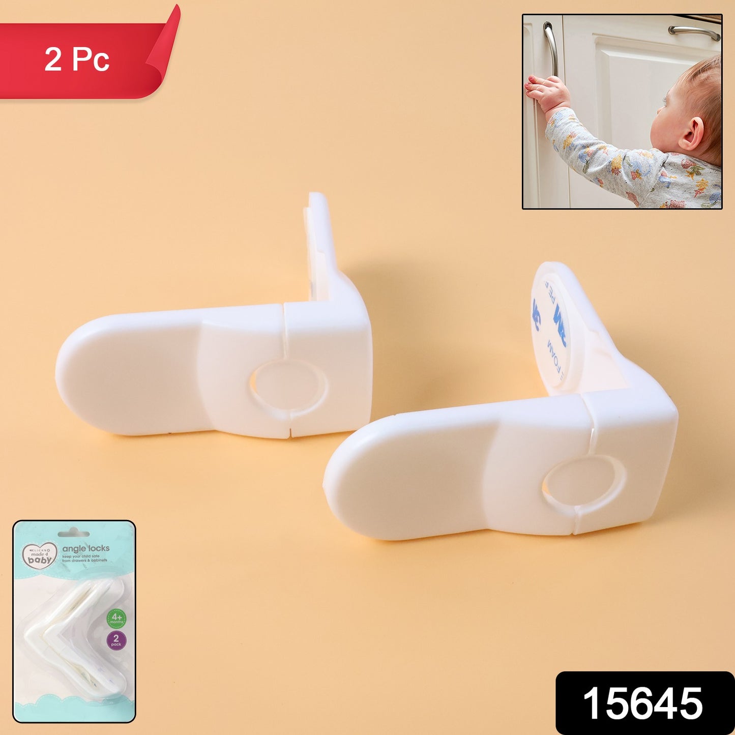 Wukusy Baby Safety Cabinet Lock set with two adjustable locks for child-proofing cabinets and drawers in baby care safety.