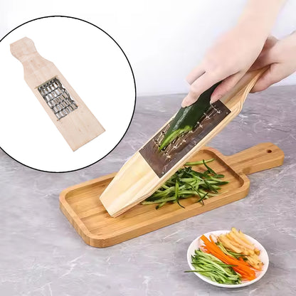 Wukusy vegetable shredder and slicer with cheese grater for food prep, kitchen tool for vegetables and cheese.